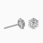 Round Diamonds Halo Studs Earring