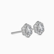 Round Diamonds Halo Studs Earring