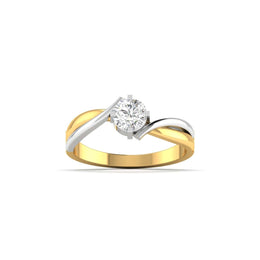 Solitaire Diamond Ring in Two-Tone