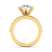 Solitaire Diamond Ring with Pave Band