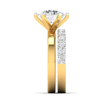 Solitaire Diamond Ring with Pave Band