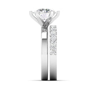 Solitaire Diamond Ring with Pave Band