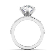 Solitaire Diamond Ring with Pave Band