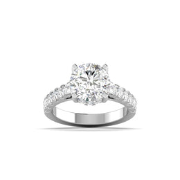 3 Carat Solitaire Diamond Pavé Ring