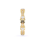 Geometric Diamond Gold Bangle