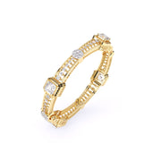 Geometric Diamond Gold Bangle