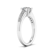 1 Carat Solitaire With Side Diamond Ring