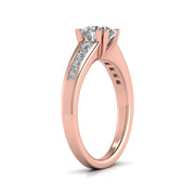 1 Carat Solitaire With Side Diamond Ring