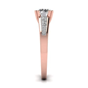 1 Carat Solitaire With Side Diamond Ring