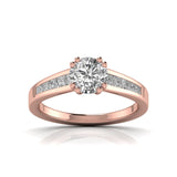 1 Carat Solitaire With Side Diamond Ring