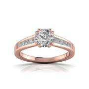 1 Carat Solitaire With Side Diamond Ring