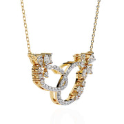 Sparkling Diamond Double Loop Pendant