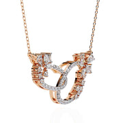 Sparkling Diamond Double Loop Pendant