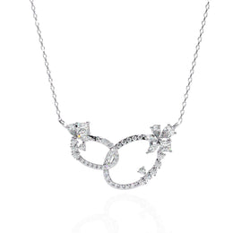 Sparkling Diamond Double Loop Pendant