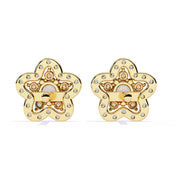 Sparkling Diamond Flower Earrings