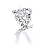 2.6 Carat Sparkling Pear Diamond Ring
