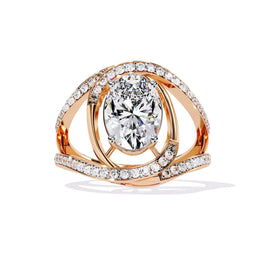 7.35 Carat Split Shank Oval Diamond Ring
