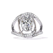 7.35 Carat Split Shank Oval Diamond Ring