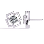 Square Earrings with Circle Center