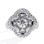 Clover Halo Diamond Ring