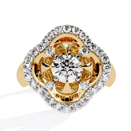 Clover Halo Diamond Ring