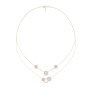 Sterling Circle Necklace with Pave Stones