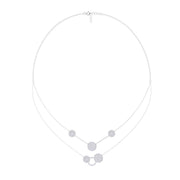 Sterling Circle Necklace with Pave Stones