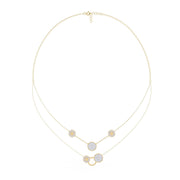Sterling Circle Necklace with Pave Stones