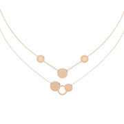 Sterling Circle Necklace with Pave Stones