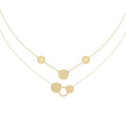 Sterling Circle Necklace with Pave Stones