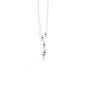 Sterling Circle Necklace with Pave Stones
