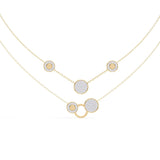 Sterling Circle Necklace with Pave Stones