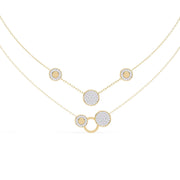 Sterling Circle Necklace with Pave Stones