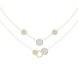 Sterling Circle Necklace with Pave Stones