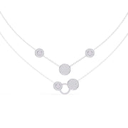 Sterling Circle Necklace with Pave Stones