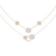 Sterling Circle Necklace with Pave Stones