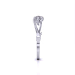Sterling Leaf Design Diamond Bangle