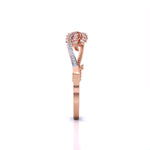 Sterling Leaf Design Diamond Bangle