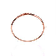 Sterling Leaf Design Diamond Bangle