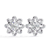 Sunflower Inspired Diamond Earrings