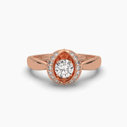 Sunflower Solitaire Diamond Ring