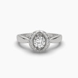Sunflower Solitaire Diamond Ring