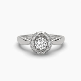 Sunflower Solitaire Diamond Ring