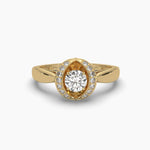 Sunflower Solitaire Diamond Ring