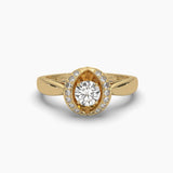 Sunflower Solitaire Diamond Ring