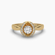 Sunflower Solitaire Diamond Ring