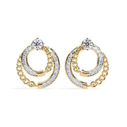 Swirling Circle Diamond Earrings