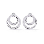 Swirling Circle Diamond Earrings