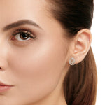 Swirling Circle Diamond Earrings