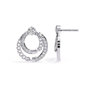 Swirling Circle Diamond Earrings
